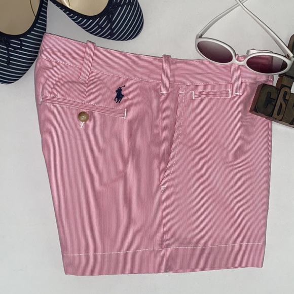 🏇POLO by RALPH LAUREN Pink & White Striped Shorts - Picture 4 of 8